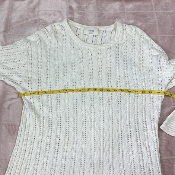 Wilfred Aritzia Cream Cable Knit Fall Sweater M - Picture 4 of 8